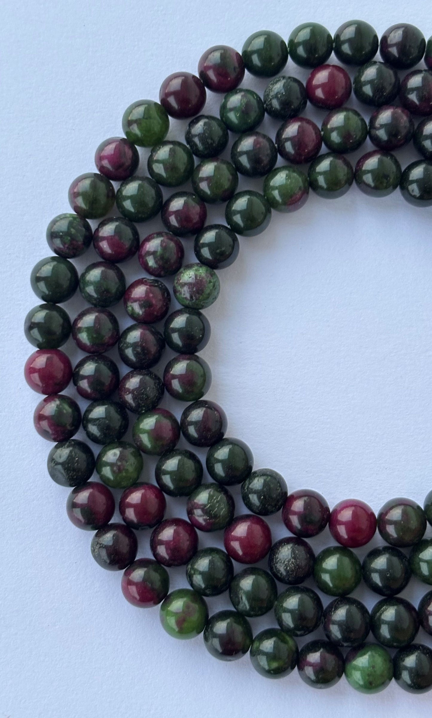 Natural Ruby in Zoisite Round Beads for Jewelry Making