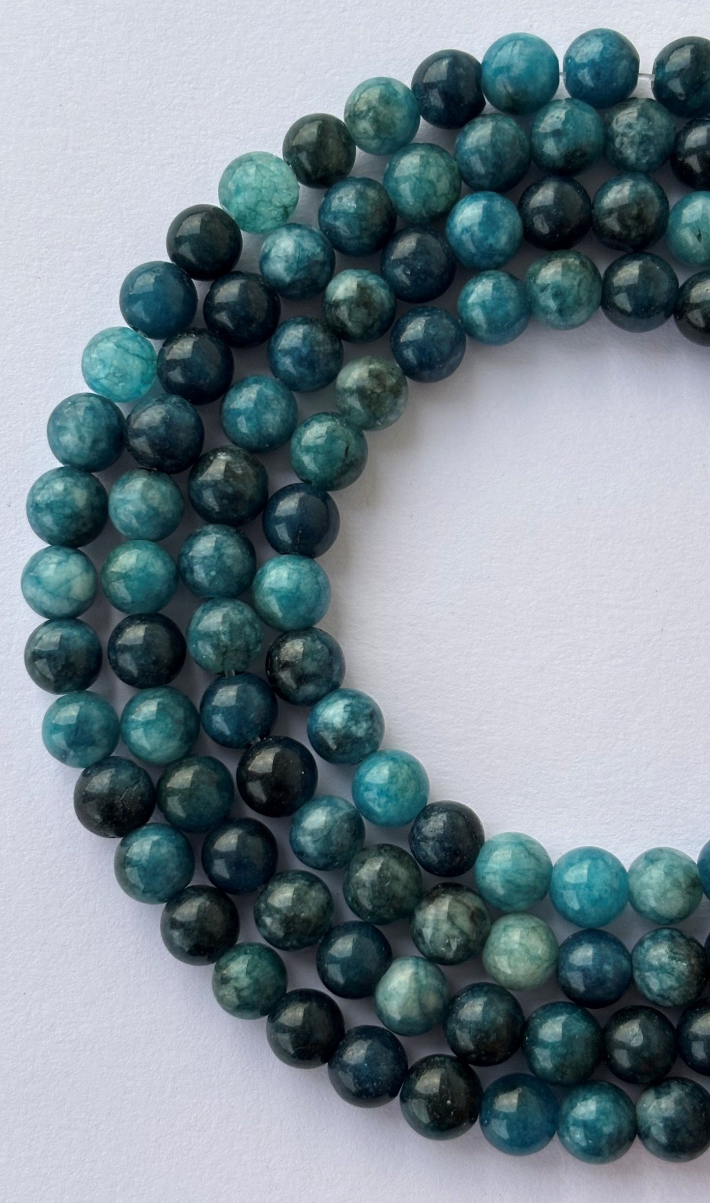 Natural Blue Apatite Round Beads for Jewelry Making