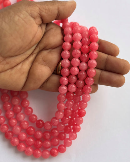 Natural Pink Rhodonite Round Beads for Jewelry Making