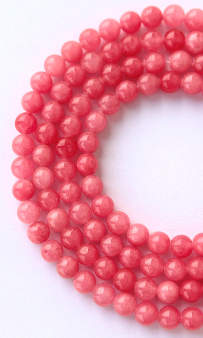 Natural Pink Rhodonite Round Beads for Jewelry Making