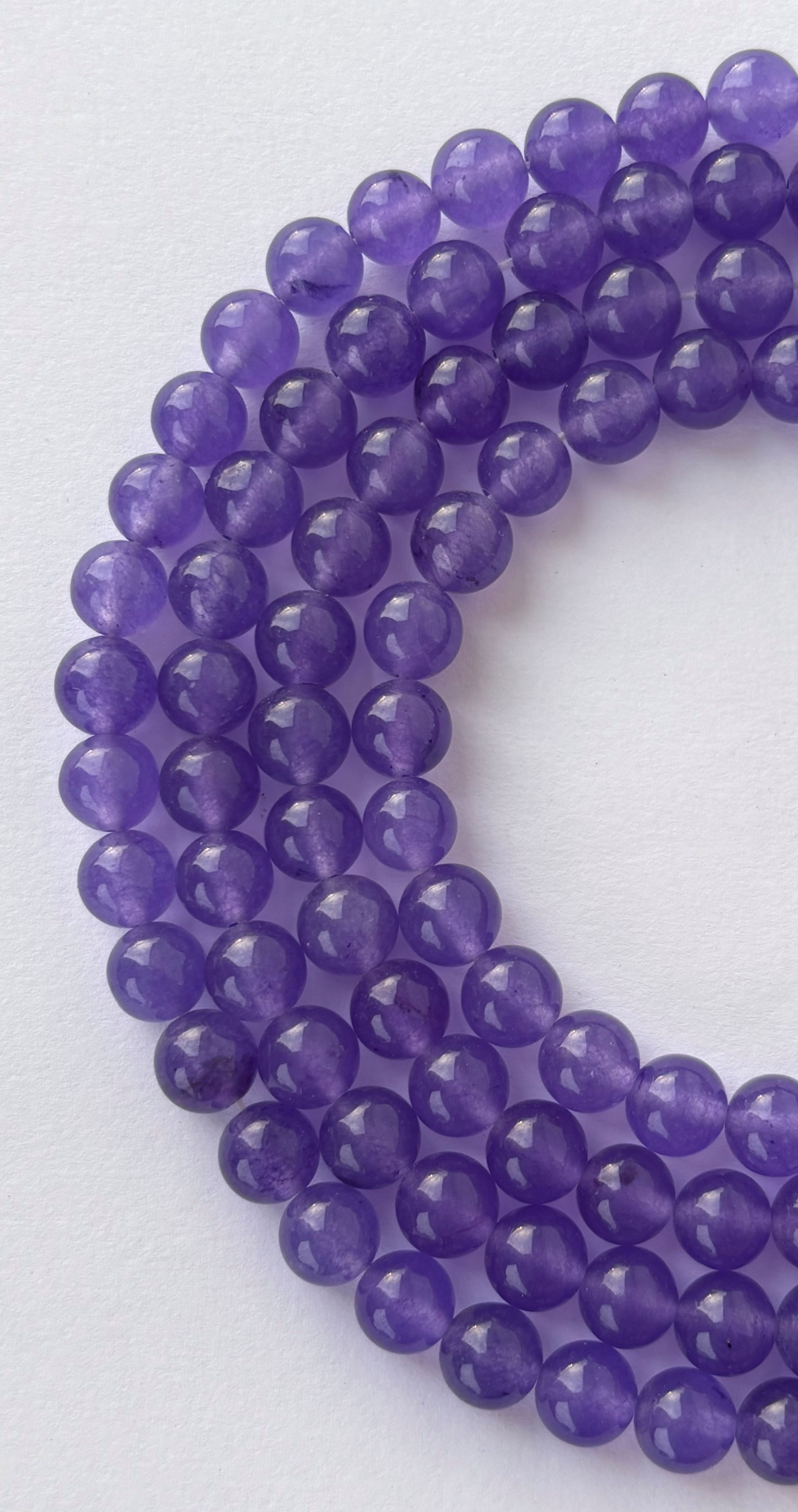Natural Purple Amethyst Round Beads for Jewelry Making