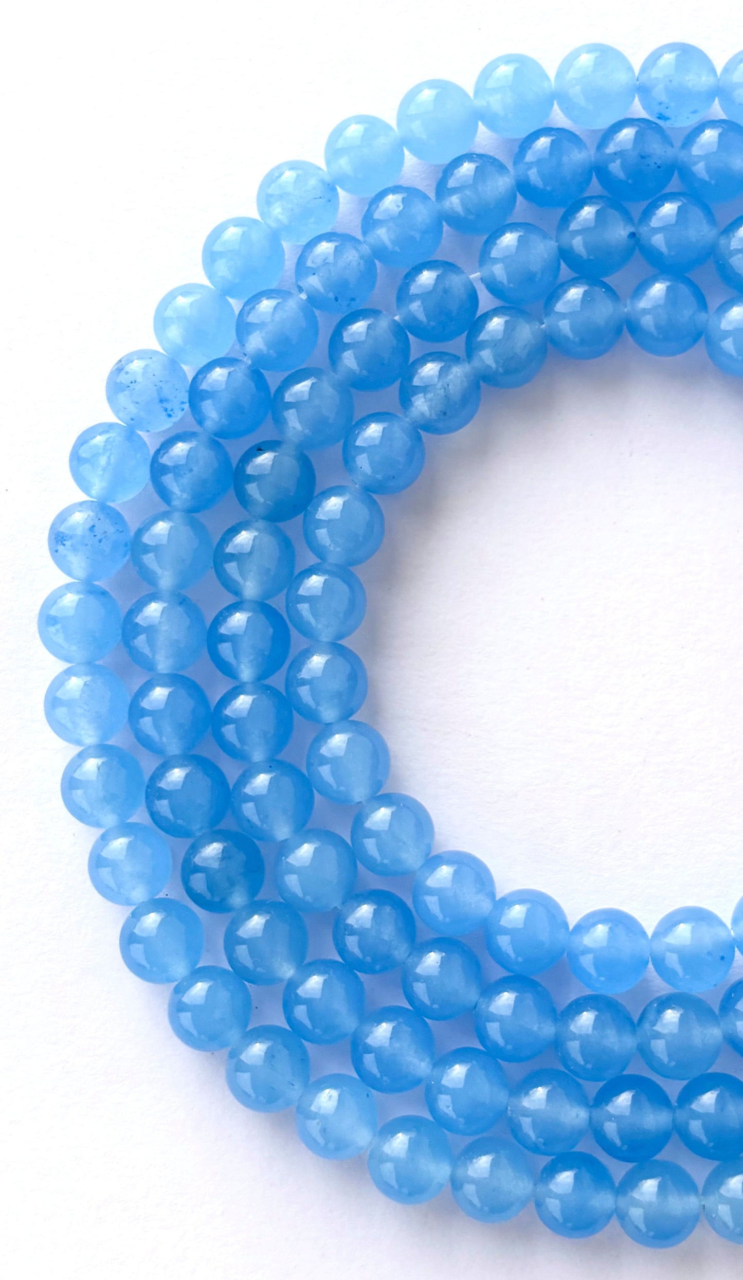 Natural Sky Blue Quartz Round Beads for Jewelry Making