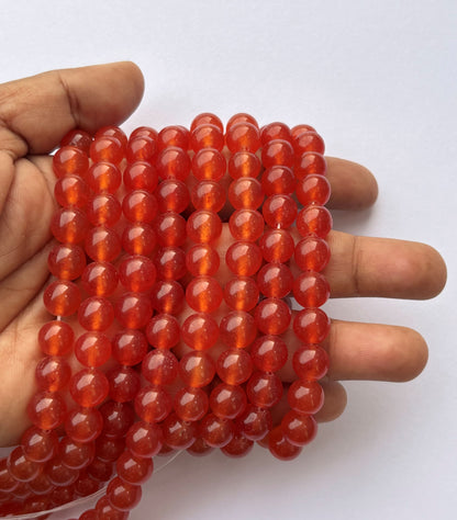 Natural Orange Carnelian Round Beads for Jewelry Making
