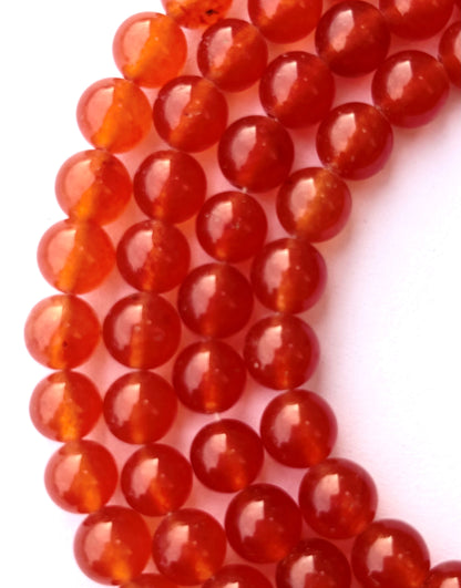 Natural Orange Carnelian Round Beads for Jewelry Making