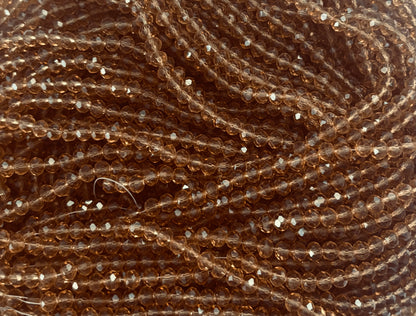 Golden Amber Faceted Rondelle Glass Beads for Jewelry Making