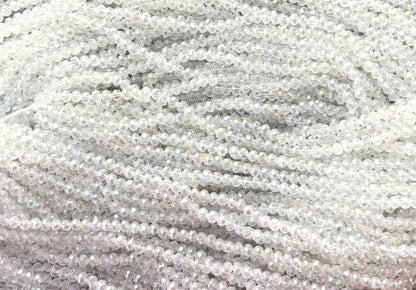 Clear AB Faceted Rondelle Glass Beads 4MM for Jewelry Making