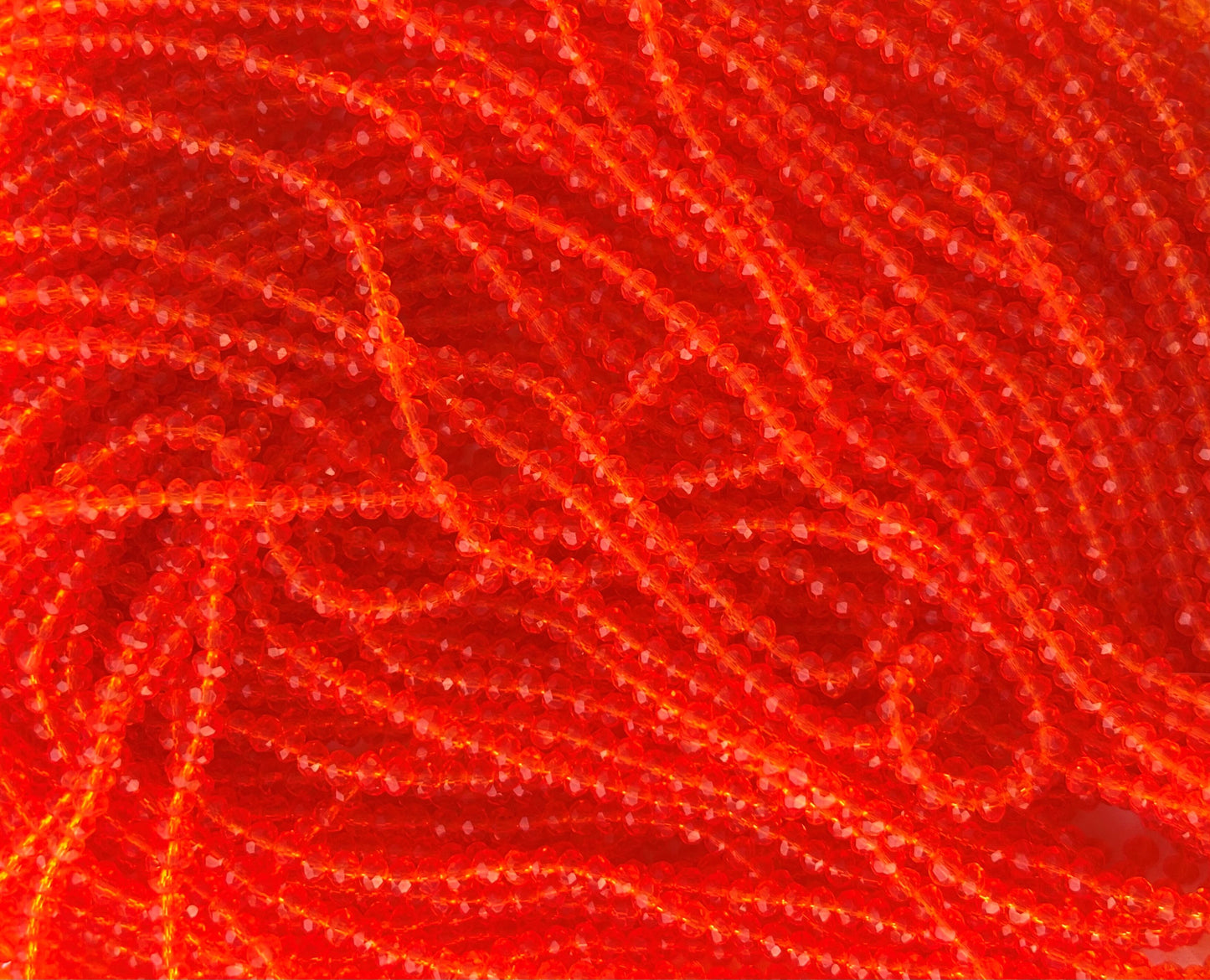 Vibrant Orange Faceted Rondelle Glass Beads 4MM for Jewelry Making