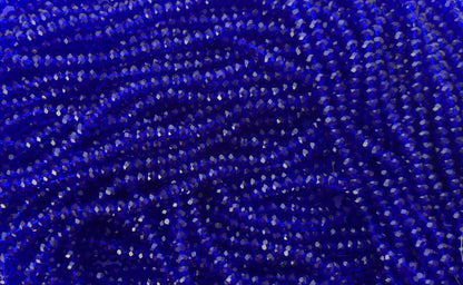Deep Blue Faceted Rondelle Glass Beads 4MM for Jewelry Making