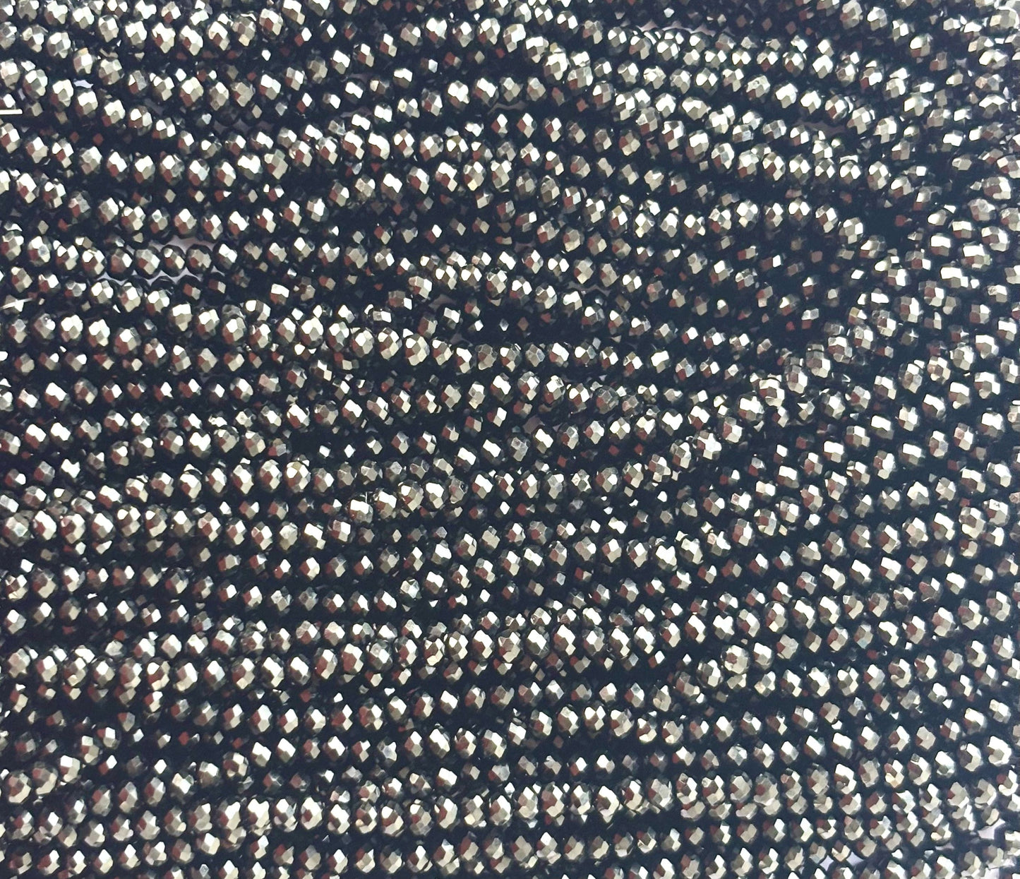 Black Faceted Rondelle Glass Beads 4MM for Jewelry Making