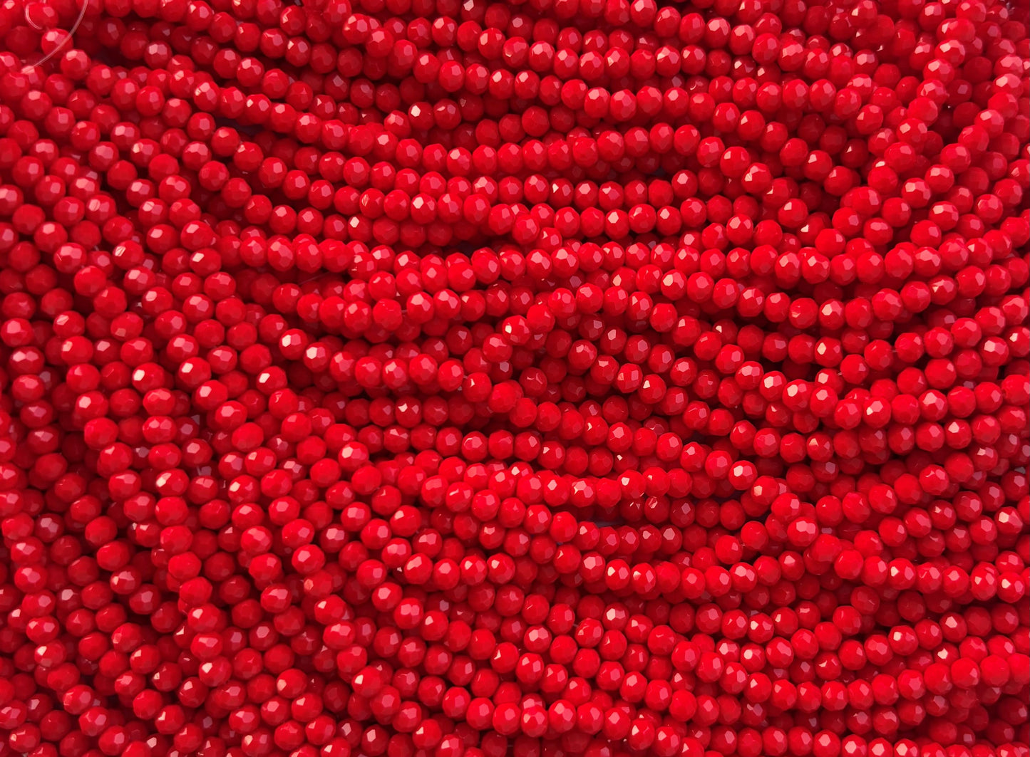 Red Faceted Rondelle Glass Beads 4MM for Jewelry Making