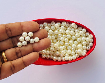 Cream Acrylic Pearl Bead 6MM