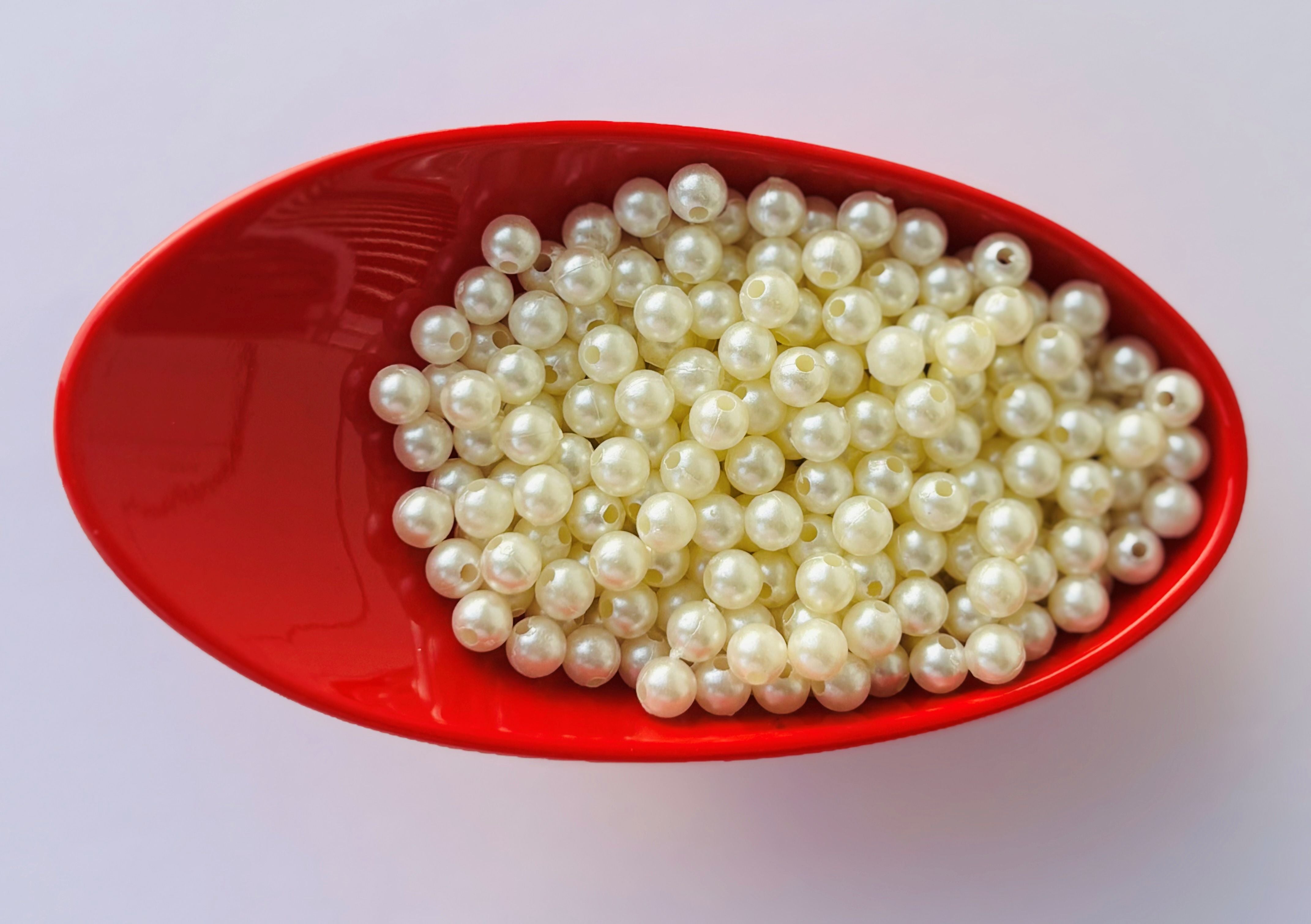 Cream Acrylic Pearl Bead 6MM