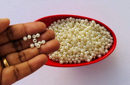 Cream Acrylic Pearl Bead 4MM