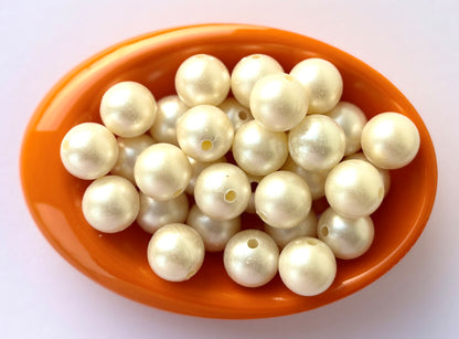 Cream Acrylic Pearl Bead 14MM