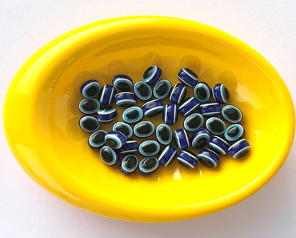Blue Evil Eye Oval Beads
