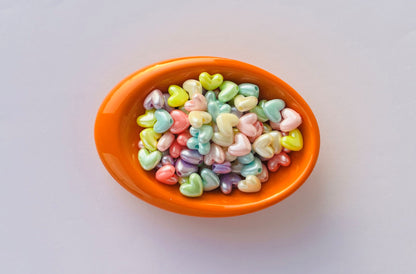 Shimmering Acrylic Pastel Mix Heart Beads