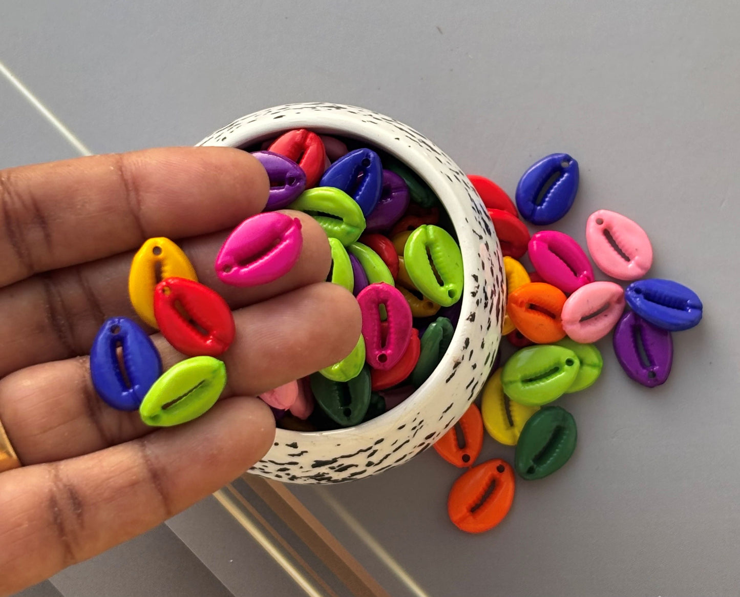 Colorful Acrylic Cowrie Shell Shaped Beads