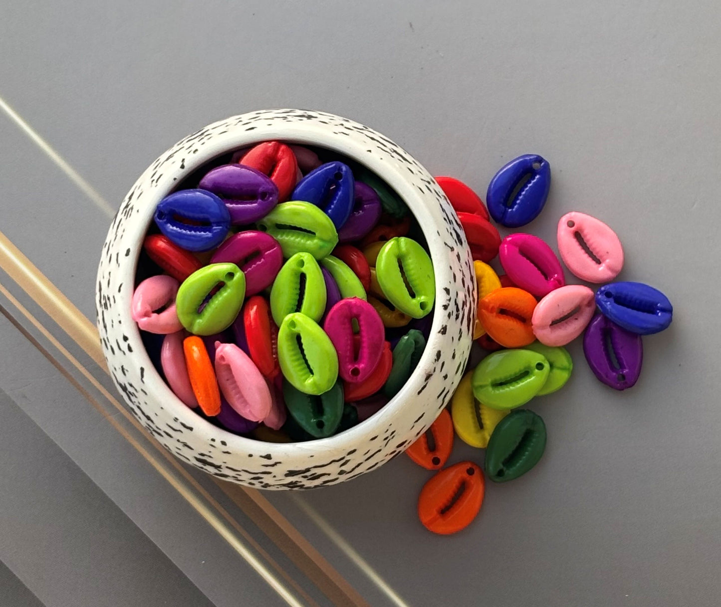 Colorful Acrylic Cowrie Shell Shaped Beads
