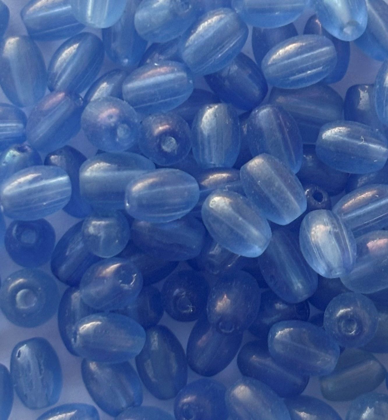 Light Blue Oval Acrylic Beads for Jewelry Making
