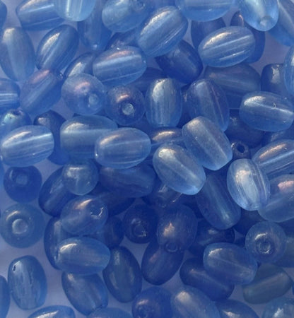 Light Blue Oval Acrylic Beads for Jewelry Making