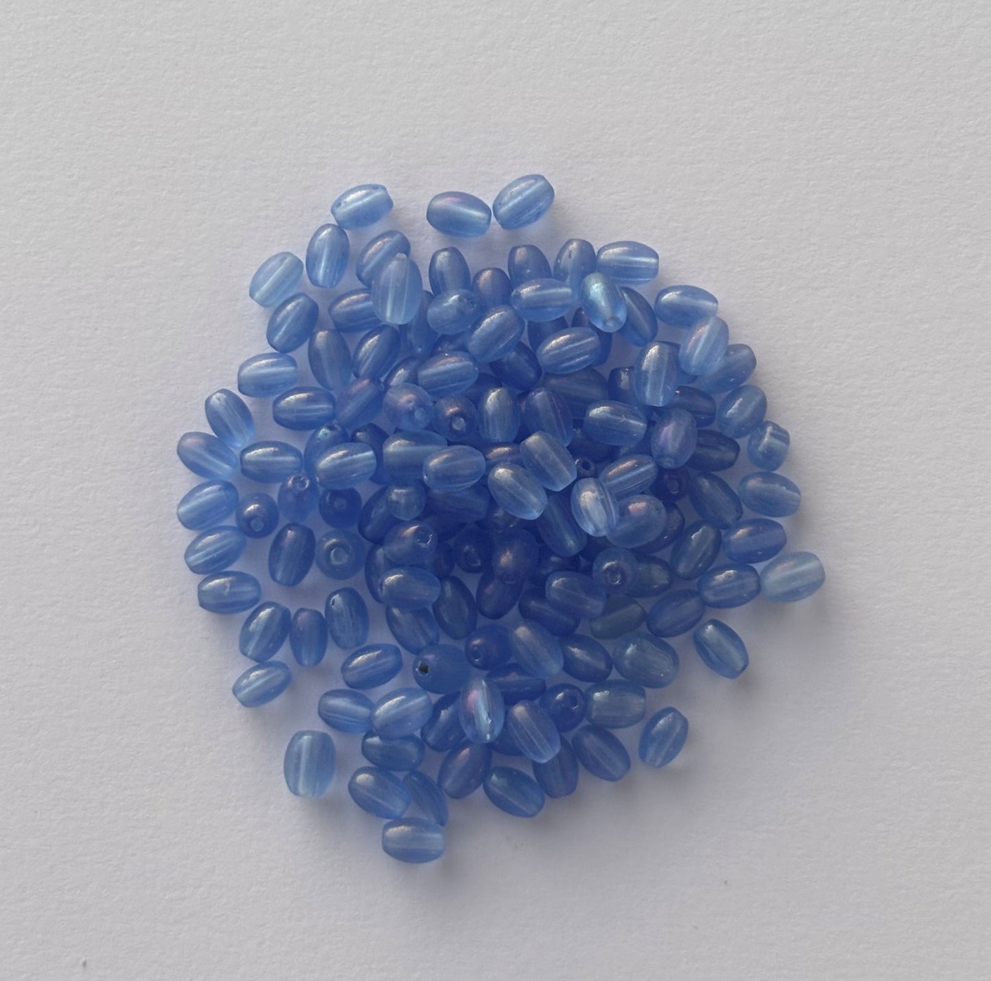Light Blue Oval Acrylic Beads for Jewelry Making