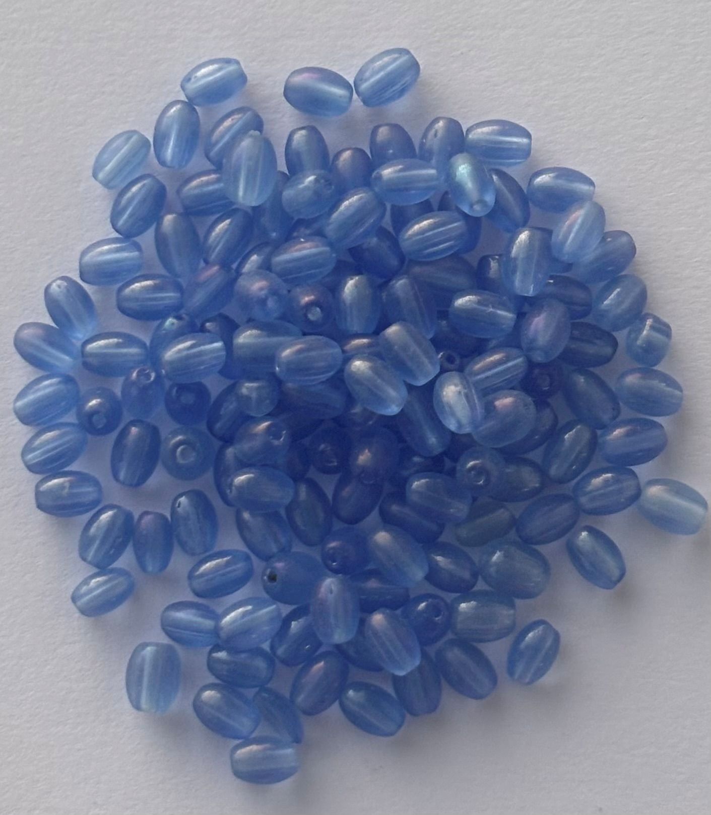 Light Blue Oval Acrylic Beads for Jewelry Making
