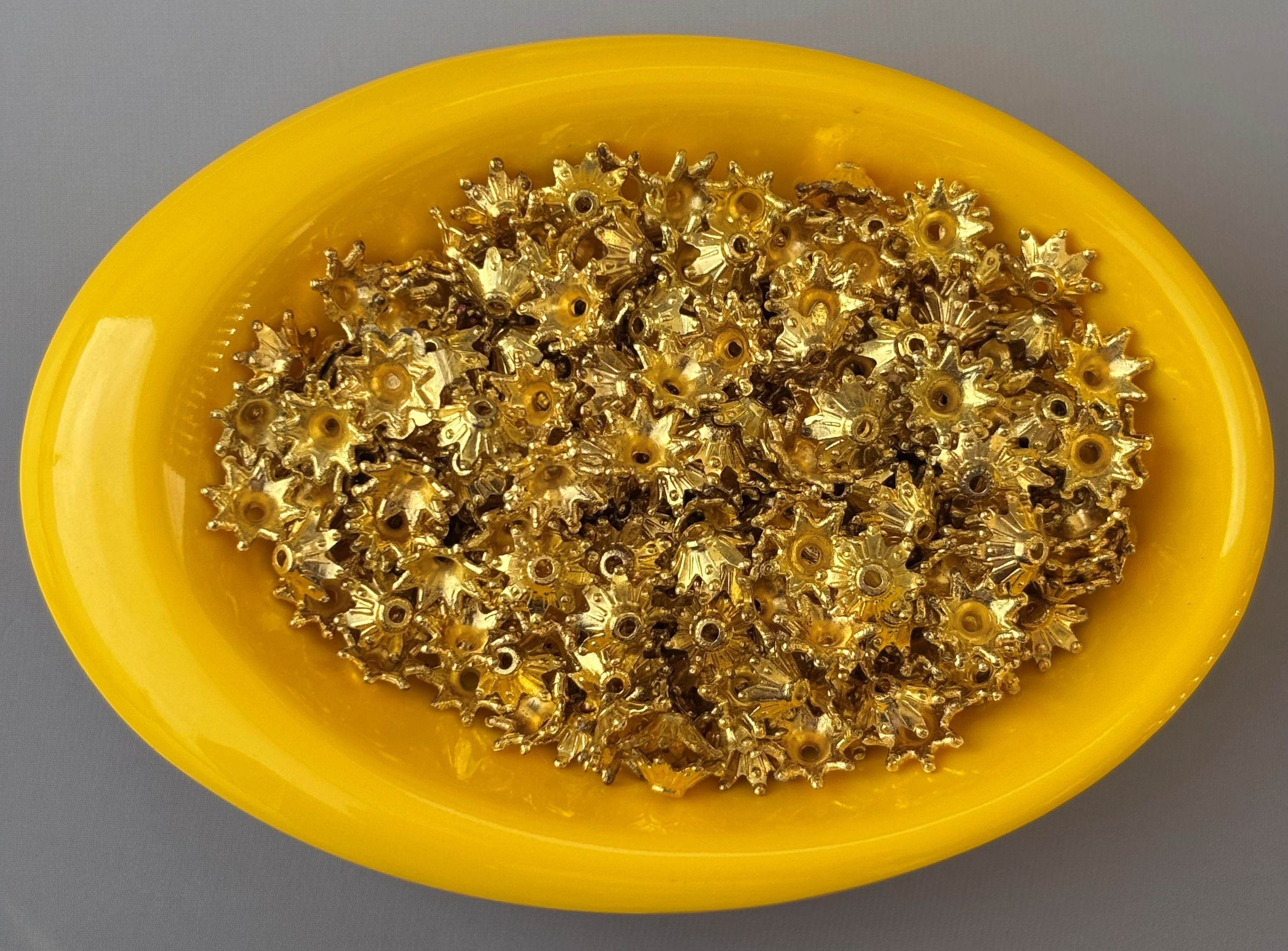 Golden Star Flower CCB Bead Caps