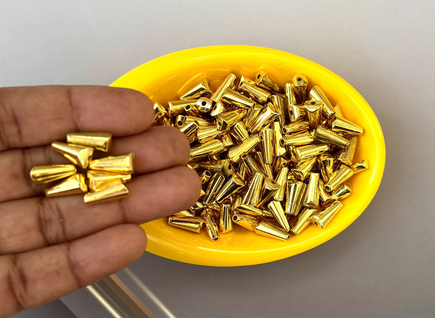 Golden Tower Tube CCB Beads