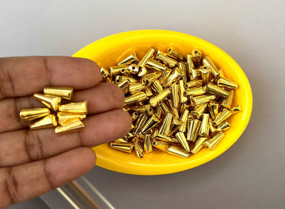 Golden Tower Tube CCB Beads