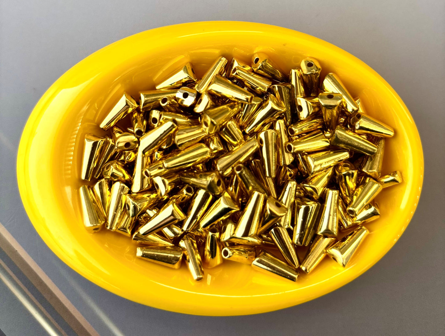 Golden Tower Tube CCB Beads