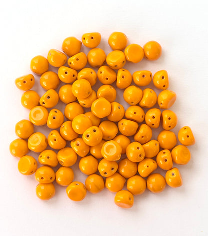 Smooth Flatback Orange Half-Round Cabochon Beads