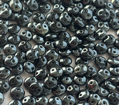 Smooth Opaque Glass Gunmetal Shade Lentil Beads