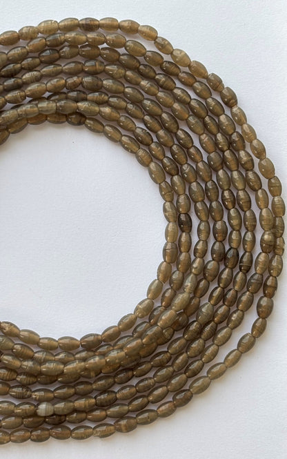 Smoky Brown Oval Glass Beads