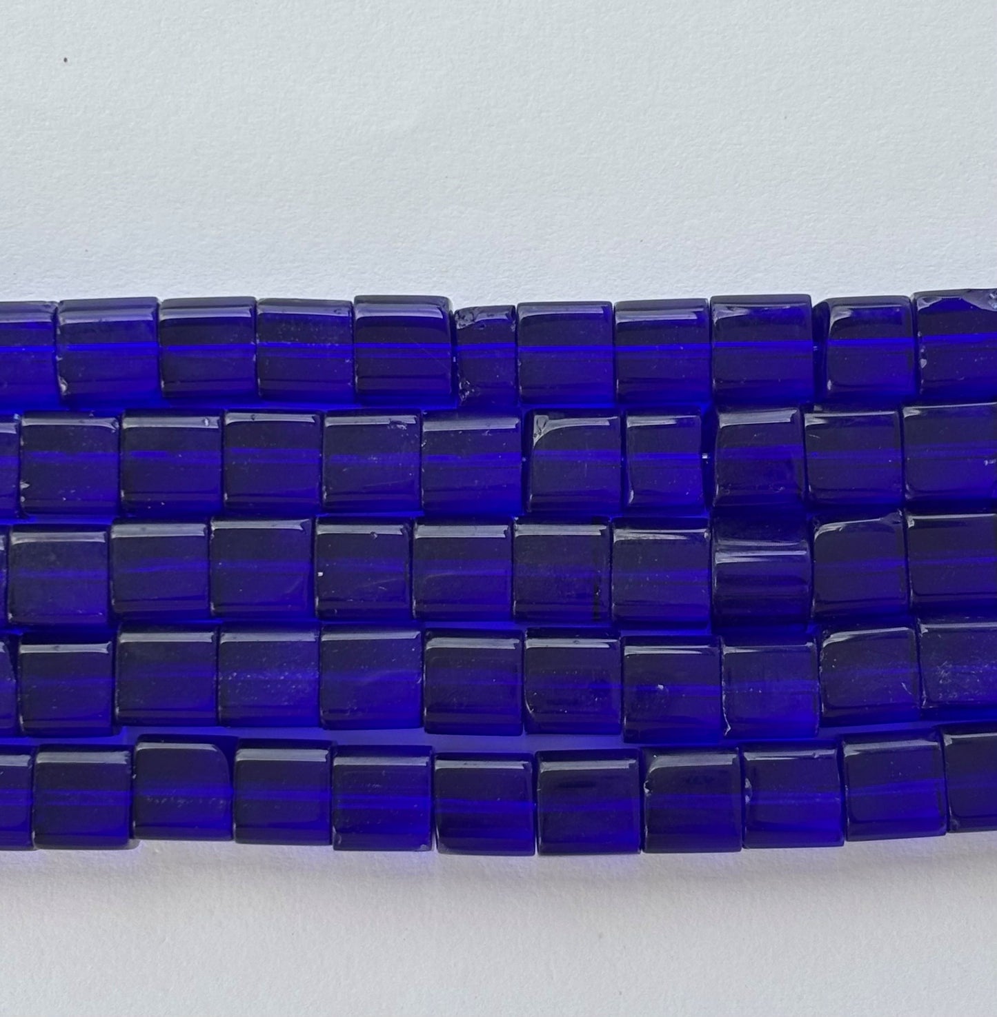 Cobalt Blue Cube Glass Beads
