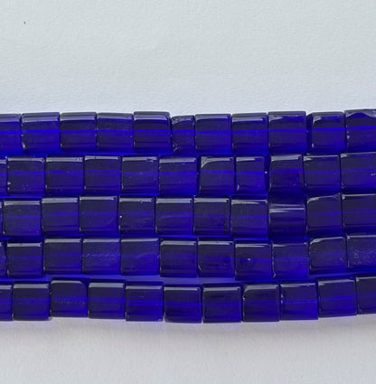 Cobalt Blue Cube Glass Beads