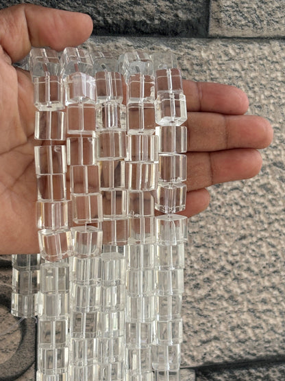 Clear Ice Cube Glass Beads