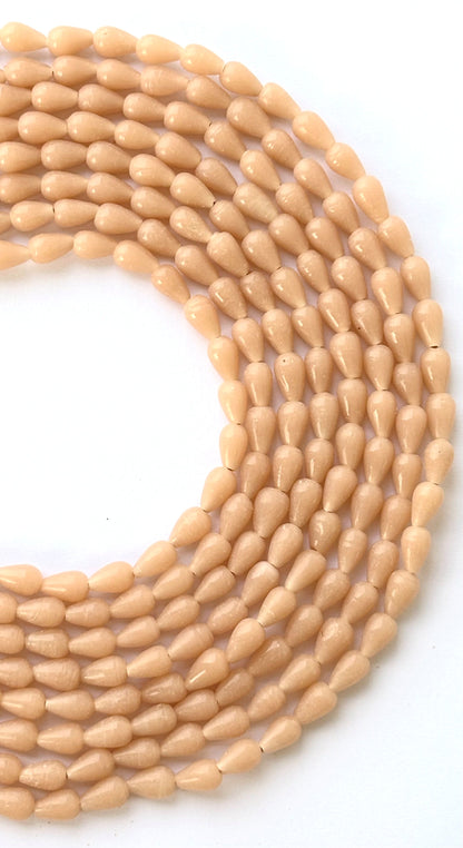 Peach Teardrop Glass Beads
