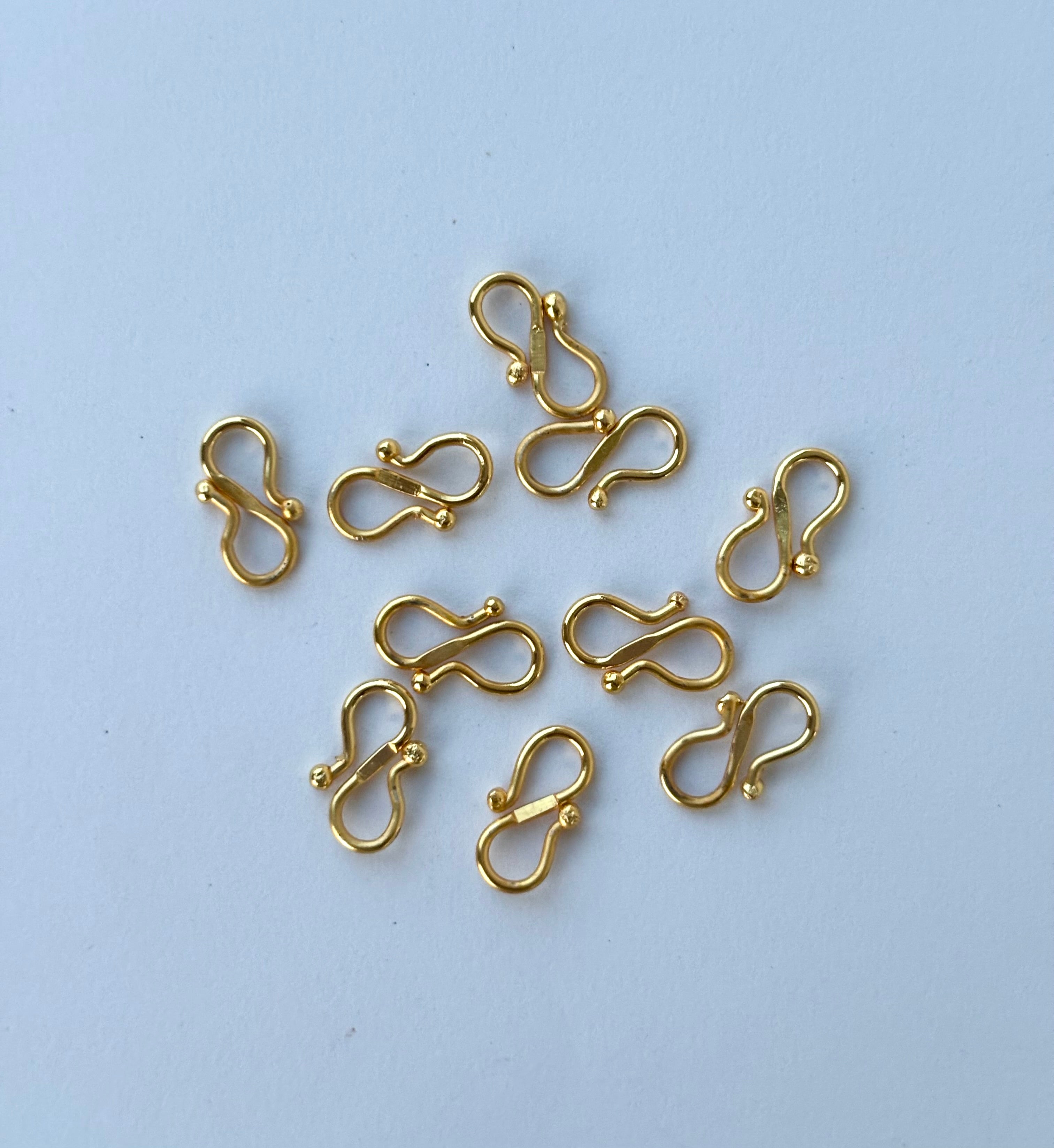 Gold S-Hook Clasps for Handmade Jewelry