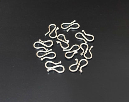 Silver S-Hook Clasps for Handmade Jewelry