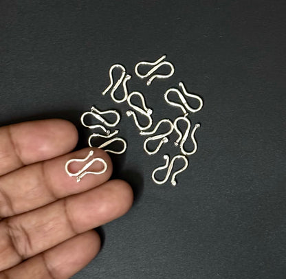 Silver S-Hook Clasps for Handmade Jewelry