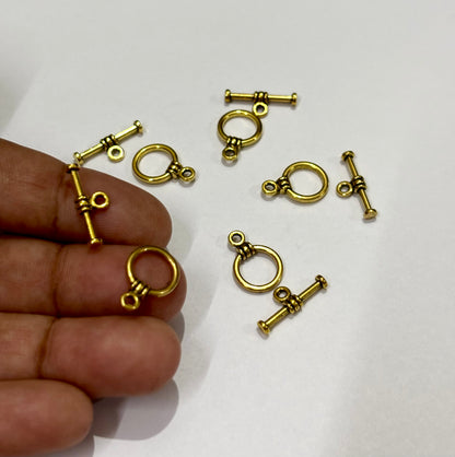 Vintage-Style Gold Toggle Clasps for Artisan Jewelry