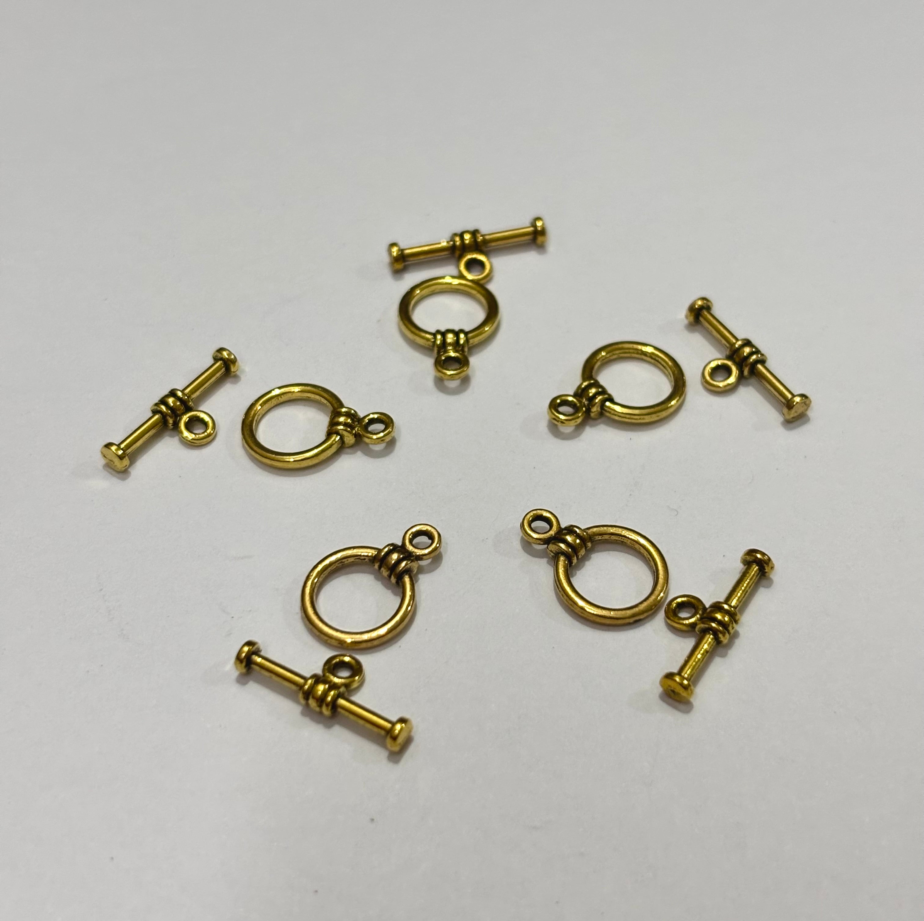 Vintage-Style Gold Toggle Clasps for Artisan Jewelry