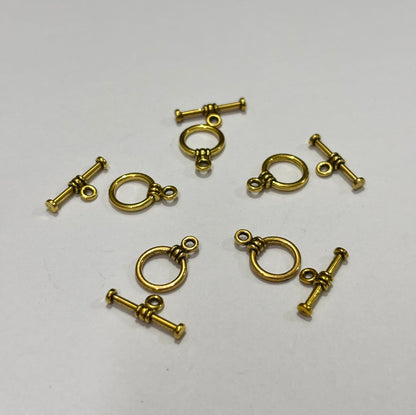 Vintage-Style Gold Toggle Clasps for Artisan Jewelry