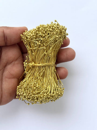 Gold Ball Head Pins for Jewelry Making 24 gauge