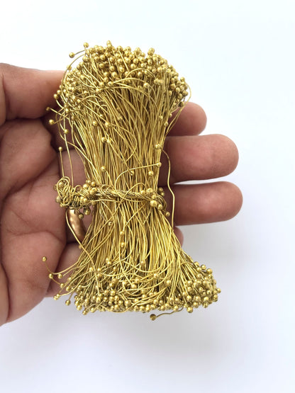 Gold Ball Head Pins for Jewelry Making 27 gauge