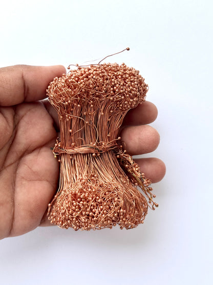 Copper Ball Head Pins for Jewelry Making 28 gauge