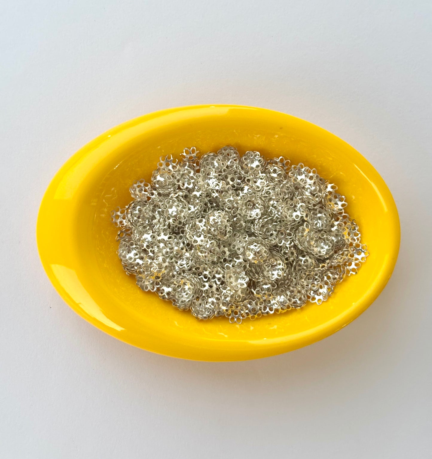 Silver Flower Bead Caps