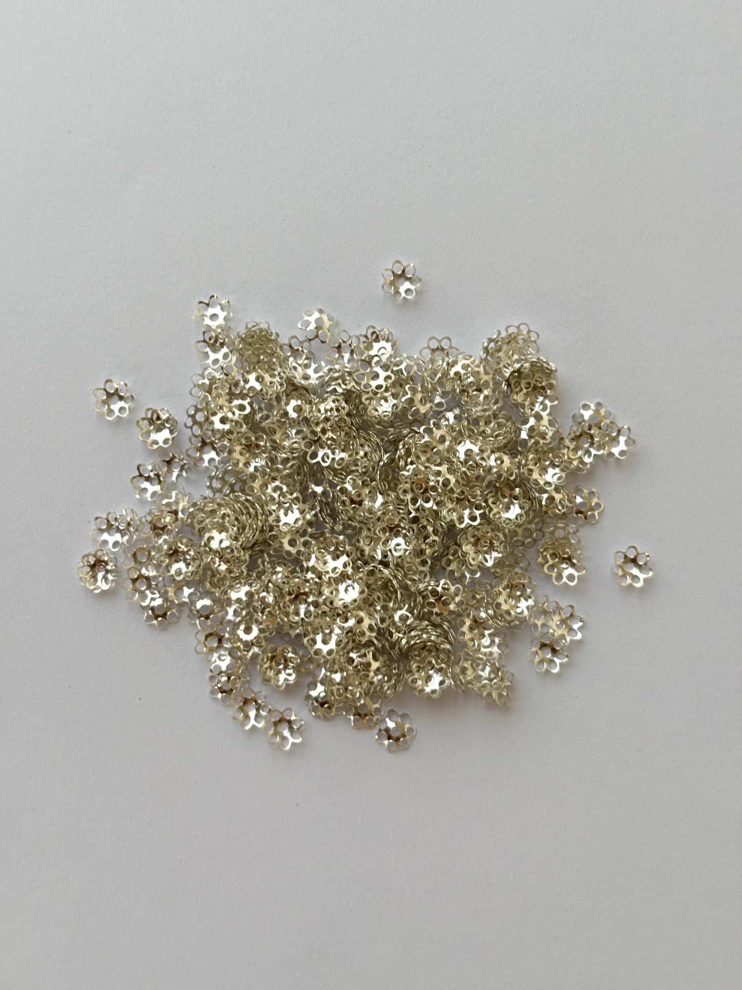 Silver Flower Bead Caps