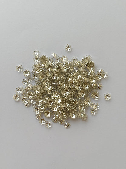 Silver Flower Bead Caps