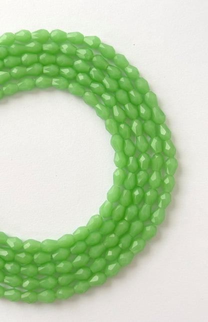 Vibrant Peridot Green Faceted Crystals